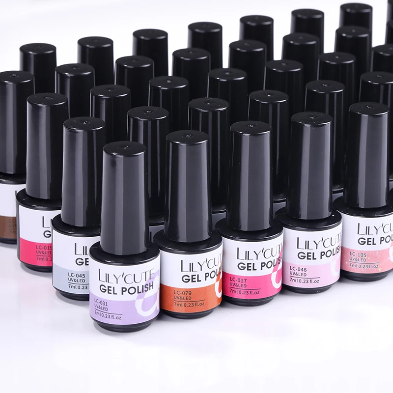 LILYCUTE 10/20 Pcs Gel Nail Polish Set Color With 54W Lamp Glitter Hybrid Varnish Base Top Coat Soak Off UV Art | Красота и здоровье