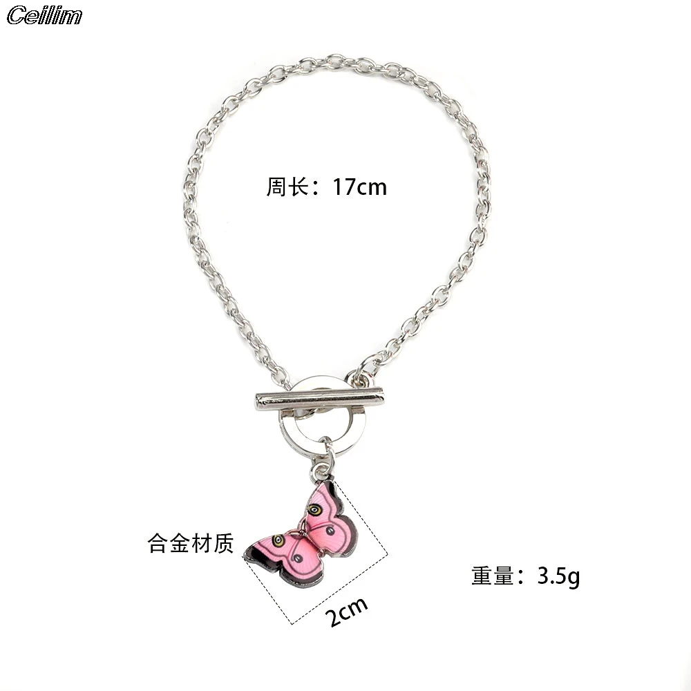 

5Pcs/Lot Blue Butterfly Couple Bracelets Women Student Girlfriend Sister Gift Charms Butterfy Bracelet Couples Jewelry Wholesale