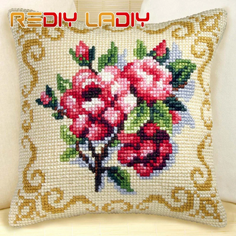 REDIY LADIY крестиком чехол для подушки предварительно холщовые распечатанные на