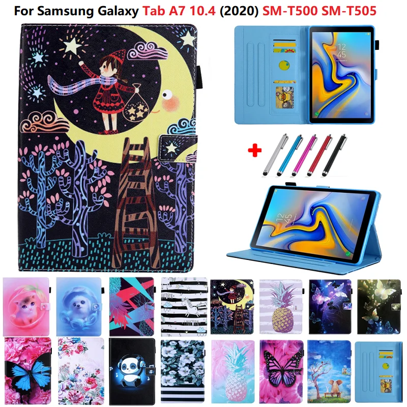Панда мелам флип смарт-чехол для Samsung Galaxy Tab A7 10 4 2020 T500 T505 слот карт с функцией
