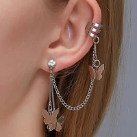 butterfly earrings 2021 trend fashion korean style romantic punk style piercing earrings for women ear clips grunge wholesale