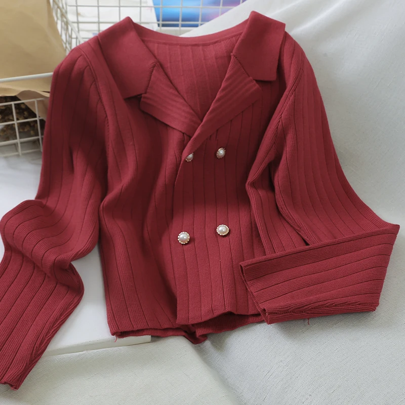 Сезон весна коллекция 2020 года однотонные корейские женские свитера модные