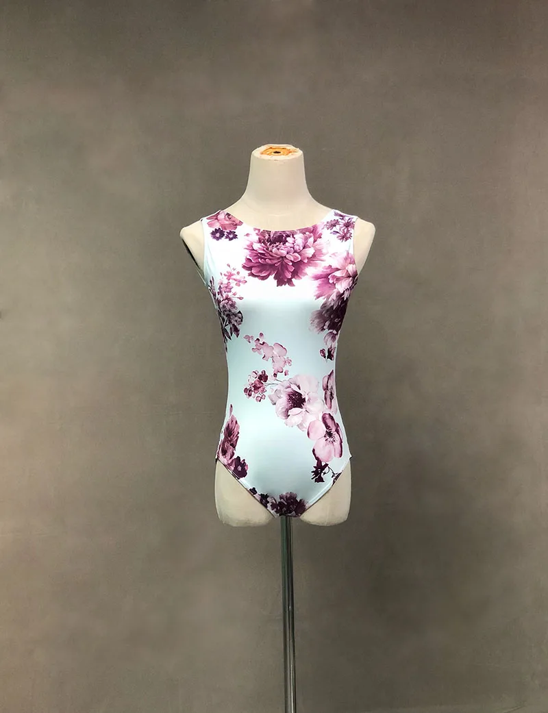 Ballet Dance Leotards Women 2021 New Sleeveless Print Gymnastics Dancing Costume Adult High Quality Ballet Leotard