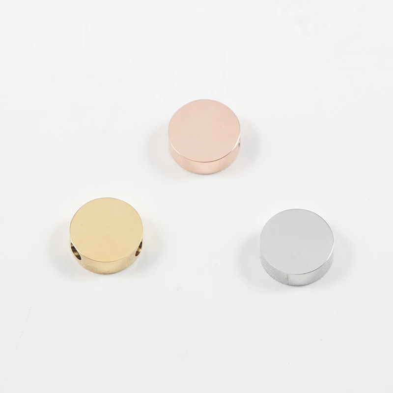 

Bead Round Charms Stainless Steel Mirror Polished Charm 8mm Double Hole Pendants Small Connector Charms 20pcs/lot