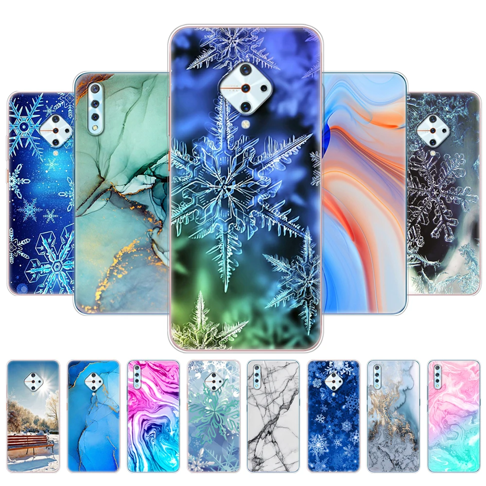 Чехол для телефона VIVO V17, чехол 6,38 дюйма для Vivo V17 Neo V 17 V17Neo VIVOV17, силиконовый мягкий ТПУ с мраморными снежинками, зима, Рождество
