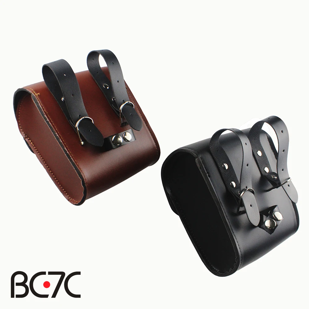 Универсальные черные мотоциклетные кожаные боковые сумки для инструментов