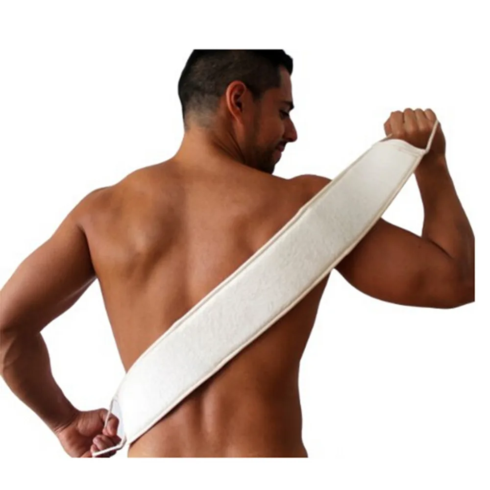 

Man Soft Skin Care Exfoliating Loofah Sponge Back Strap Bath Shower Body Massage Cleaning Scrubber Brush body wash