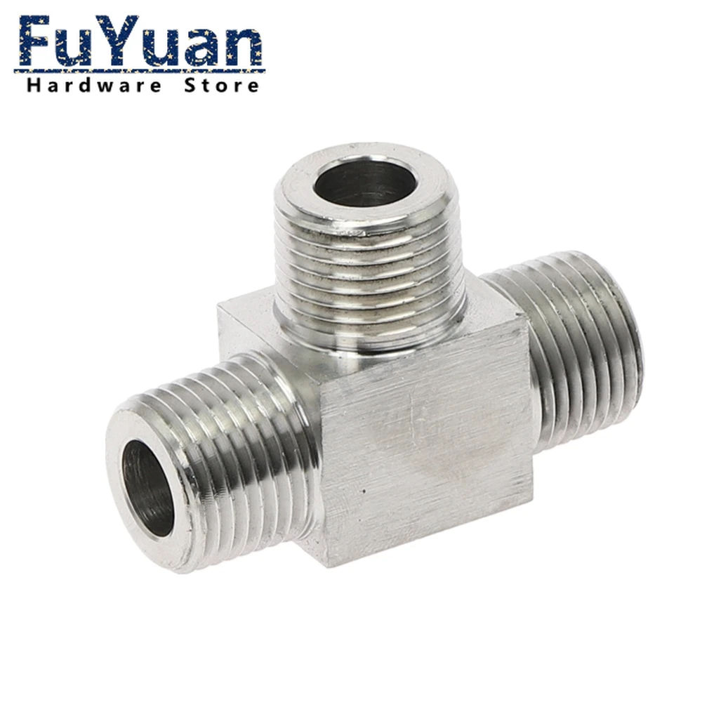 

1pc T Type conversion high pressure Fittings 1/4" 3/8" 1/2" 3/4" Male Tee 3 Way Pipe Fitting SS304 Stainless Steel Water Gas Oil