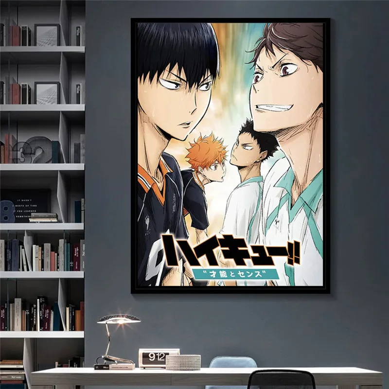Картина на холсте для волейбола и мальчика современные аниме постеры принты Haikyuu