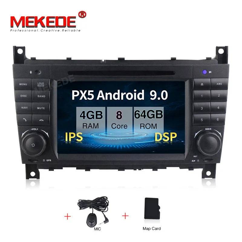 PX5 MEKEDE Android 9,0 Автомобильный gps Автомагнитола для Mercedes benzc-класс CLC W203 CLK W209 2004-2007 C200 C230 C220 C320 C350 - Цвет: PX5