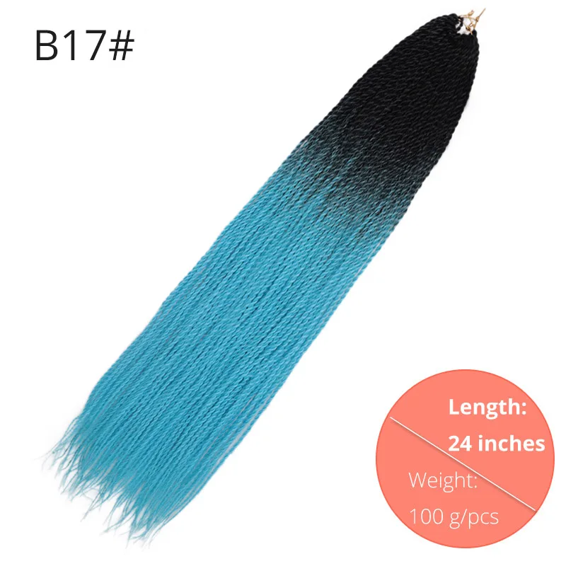 B17 AISI BEAUTY Ombre Senegalese завивка, плетение волос 14 18 24 дюймов Синтетические косички для наращивания крючком наращивание волос Черный Коричневый Женский - Цвет: B17