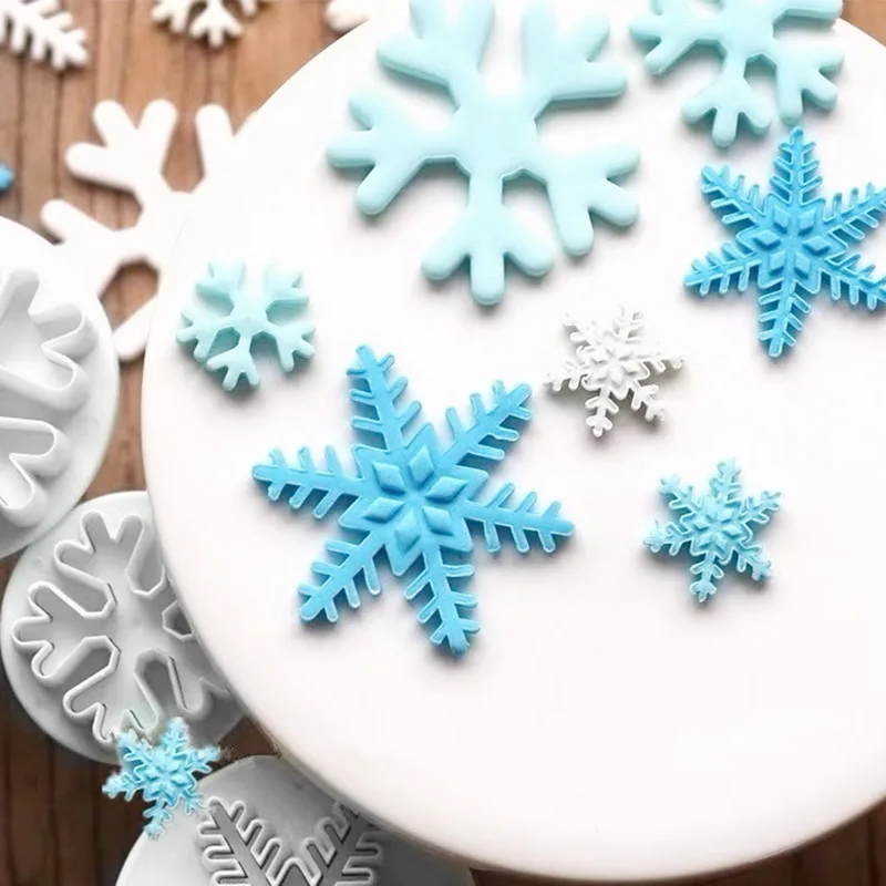 3pcs/set Sugarcraft Cake Decorating Tools Fondant Plunger Cutters Cookie Biscuit Snowflake Mold Set Baking Accessory | Дом и сад