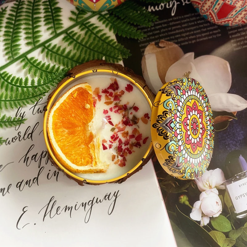 Свечи ароматические в железной банке 120 г 8 ароматов | Дом и сад