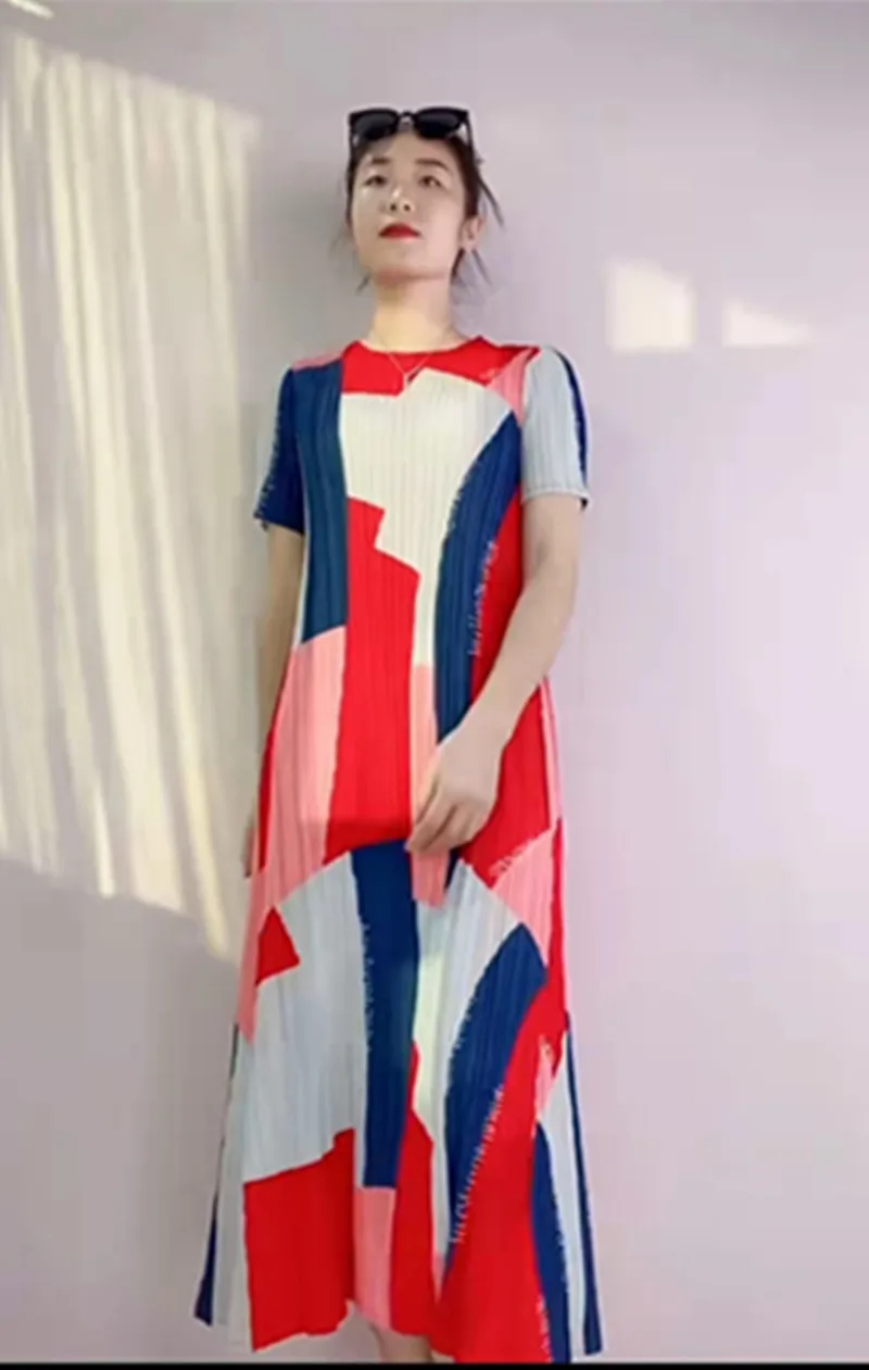 

Женское свободное Повседневное платье миаке со складками, модель 32214