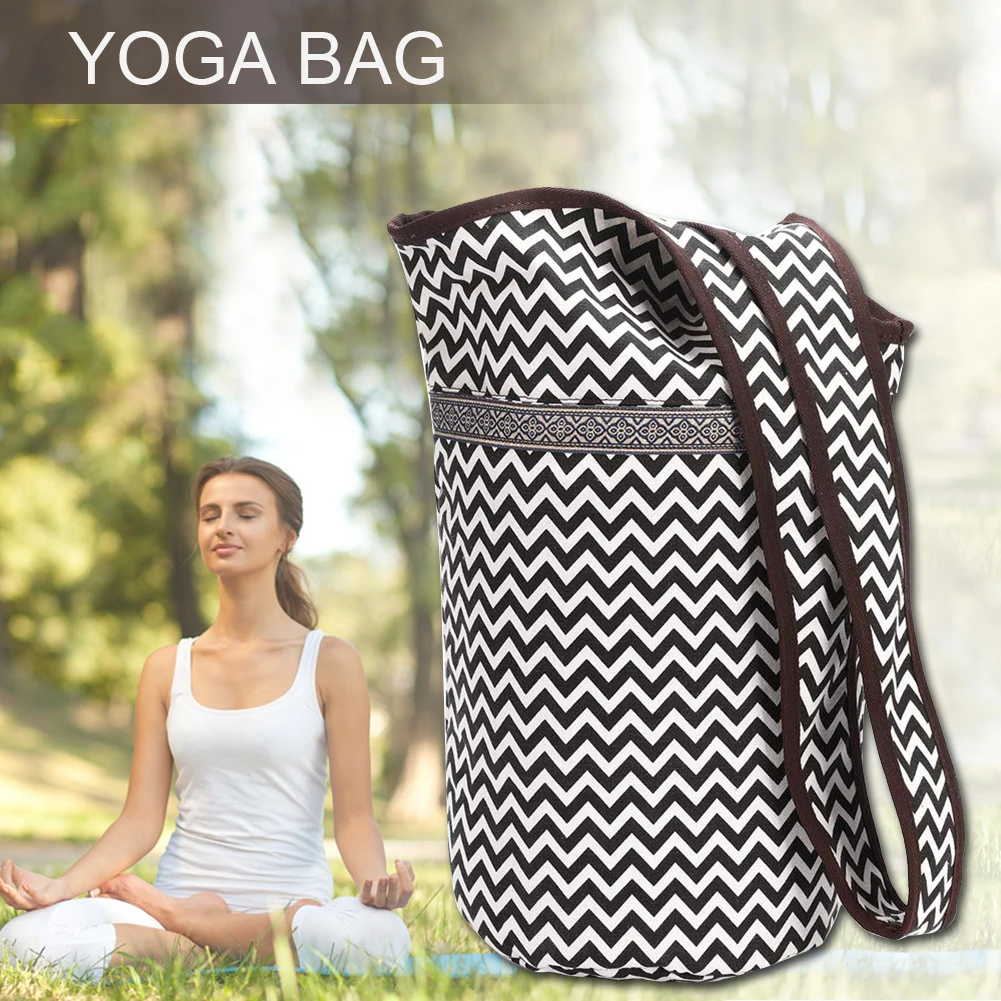 

Yoga Mat Bag Casual Fashion Canvas Yoga Bag Backpack Large Size Zipper Pocket Fit Most Size Mats Yoga Mat Tote Sling Carrier