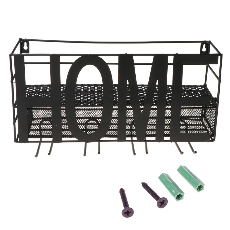 

HOME Wall Mounted Metal Wine Rack with 4-Bottle and 4-Glass Holder Home Decor
