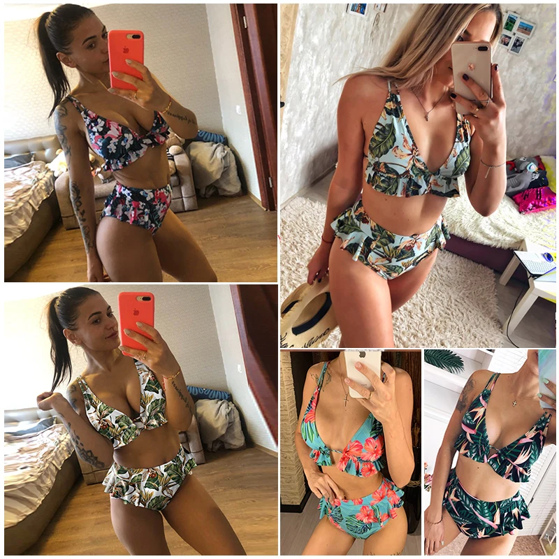 

2020 Sexy Brazilian Bikinis Women Swimsuit Padded Swimwear Halter Bikini Set Push Up Beach Wear Bathing Suit Swimming Maillot