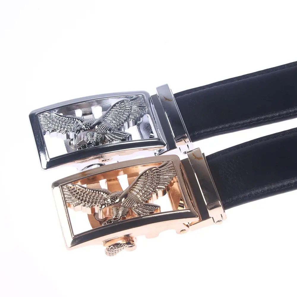 

Мужской ремень из воловьей кожи золотого и серебряного цветов с автоматической пряжкой, деловой ремень