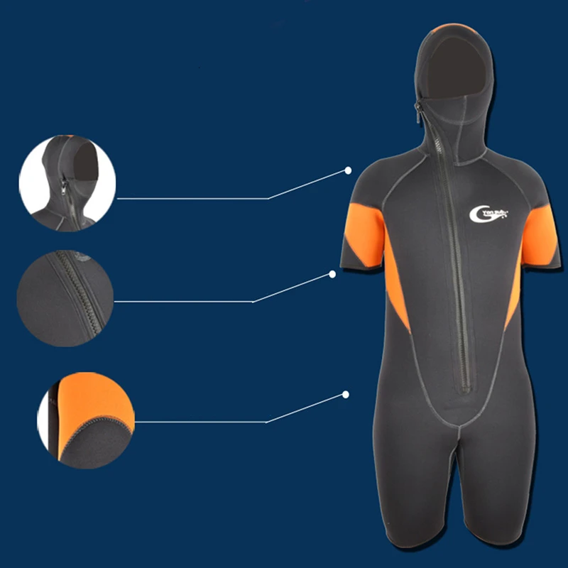Профессиональный 5 мм неопреновый Мужской гидрокостюм с молнией спереди для