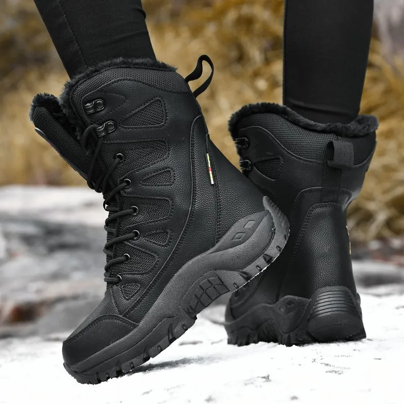 

Winter Men Military Boots Special Force Tactical Desert Boots Waterproof Leather Men's Boots Plush Warm Snow Boots Work Shoes