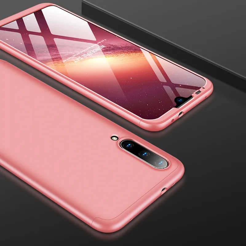 Rose gold Xiaomi mi A3 CC9 CC9E чехол с защитой на 360 градусов чехол для телефона для mi 9 Lite mi A3 чехол+ стеклянная пленка для mi A3 mi CC9 - Цвет: Rose gold