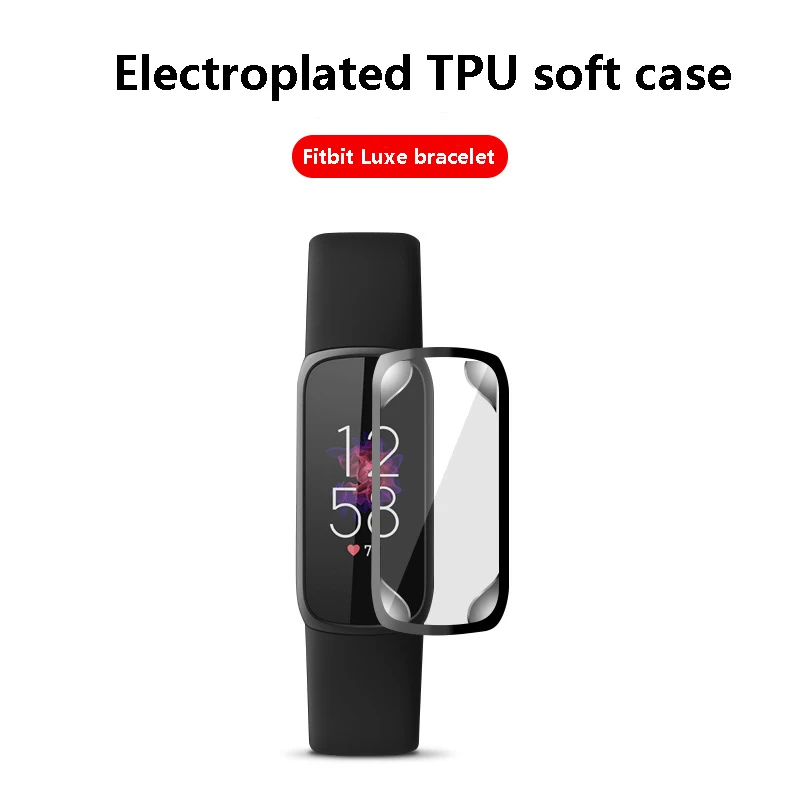 

Protection Case For -Fitbit Luxe Smart Watch Plating TPU Soft Cover Full Screen Protector Shell For -Fitbit Luxe
