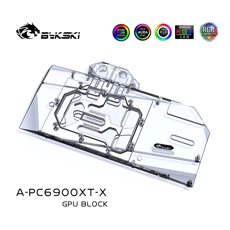 bykski rx 6900xt gpu water block for powercolor rx 6900xt 6800xt red devil red dragon graphic card cooler a pc6900xt x free global shipping