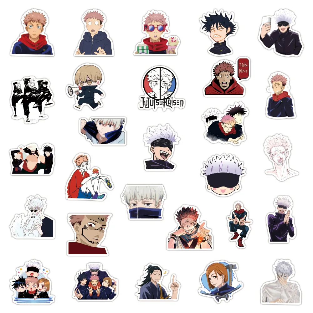 1050100pcs anime jujutsu kaisen stickers laptop guitar luggage fridge phone waterproof graffiti sticker decal kid classic toys free global shipping