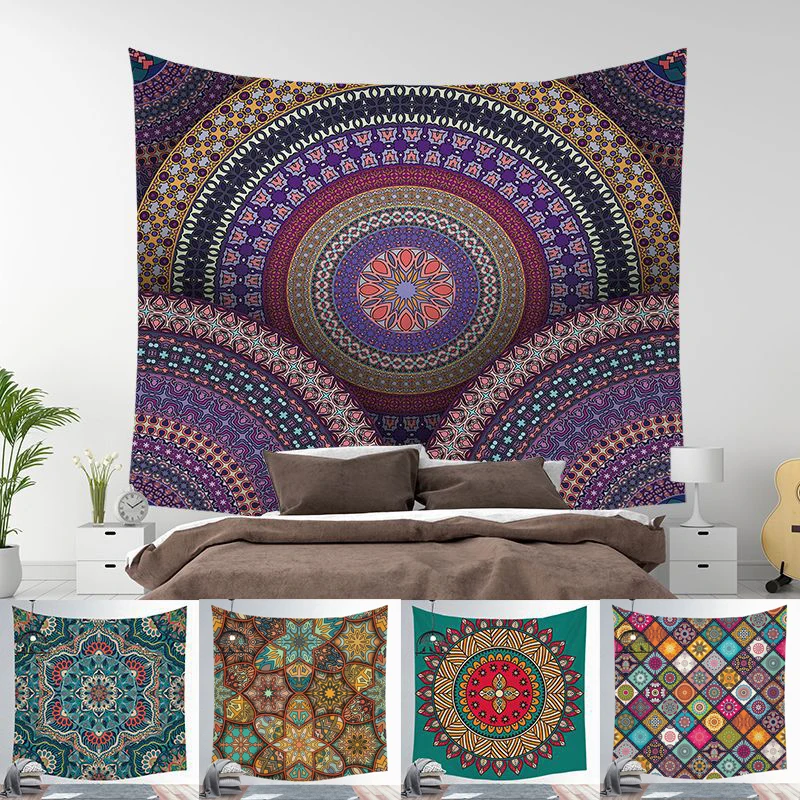 Гобелен с мандалой Подвесной Настенный Коврик для песчаного пляжа покрывало