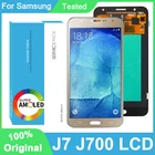 100% Оригинальный AMOLED 5,5 ''дисплей для Samsung Galaxy J7 2015 J700 J700F Полный ЖК сенсорный экран дигитайзер в сборе запасные части