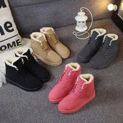 

women winter boots ladies flat shoes plus size snow