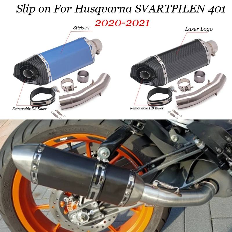 

Slip-On For Husqvarna Svartpilen 401 Vitpilen 401 Svartpilen 125 2020 2021 Motorcycle Exhaust Systems Muffler Middle Link Pipe