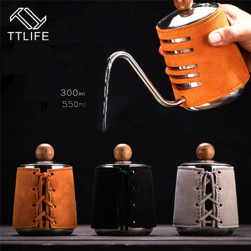 

Stainless Steel Handleless Anti-Hot Coffee Pot Drip Kettle 0.3L/0.5L Coffee Maker with Gooseneck Spout Coffee Tea Pot