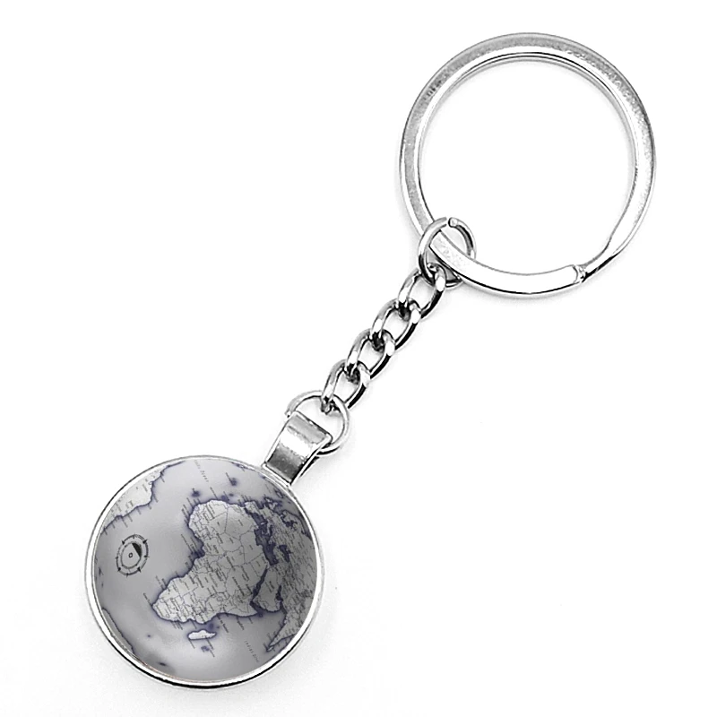 

2020 New World Globe Keychain Glass Convex Personality Pendant Keychain Gift Key Chain Gifts for Men