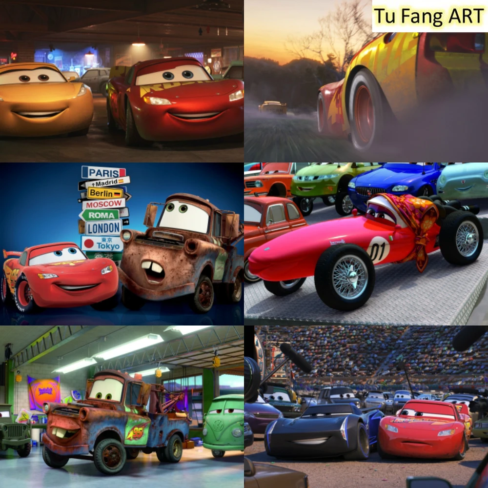 Постеры и принты на холсте Disney Настенная картина с мотивом движения автомобилей