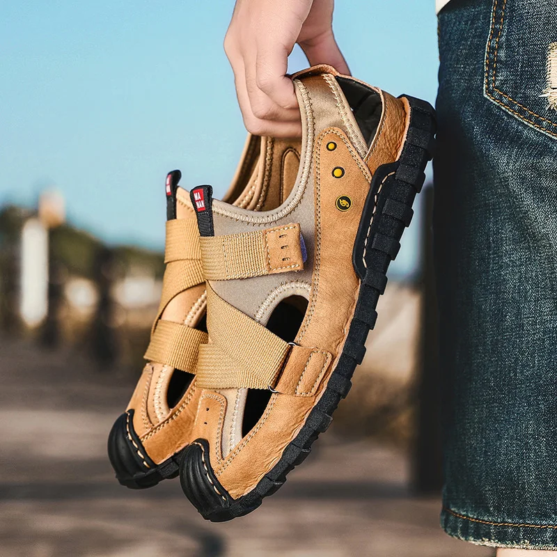 

Sandalia Masculina Couro Sandals Men Summer Roman Sport Shoes Sandalet Erkek Men's Sandalias Playa Hombre