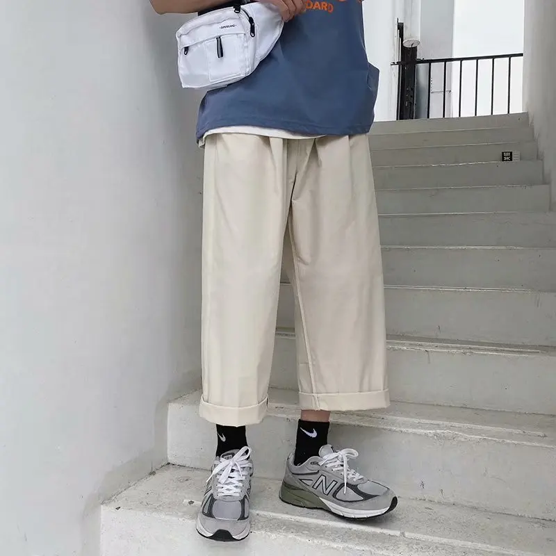 Уличная одежда мужские корейские модные брюки с широкими штанинами джоггеры 2021