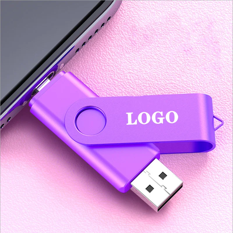 Usb флеш накопитель вращение на 360 ° металлический Флешка OTG 3 в 1 тип c ручка Высокое