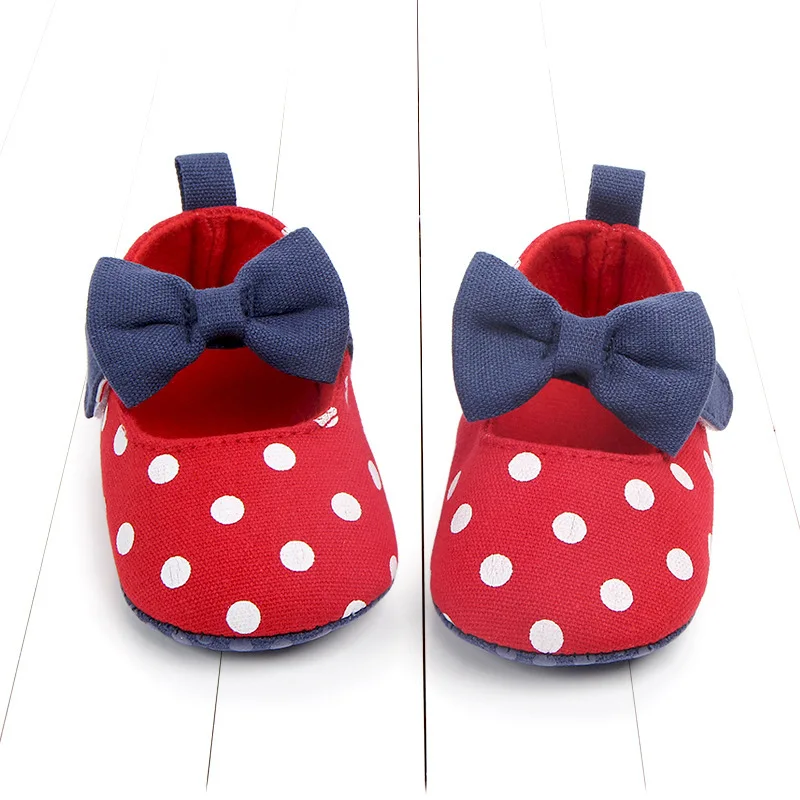 baby cute shoes anti-slip soft bottom toddler wholesale newborn high quality red bowknot first walker |