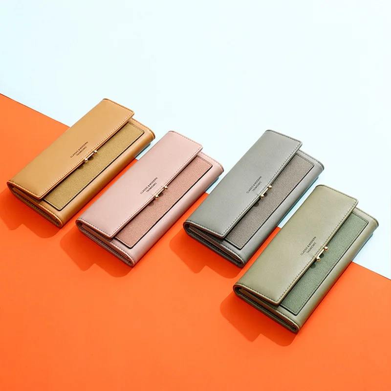 Высокое качество Rfid Длинный кошелек на молнии женские Роскошные ПУ кожаные