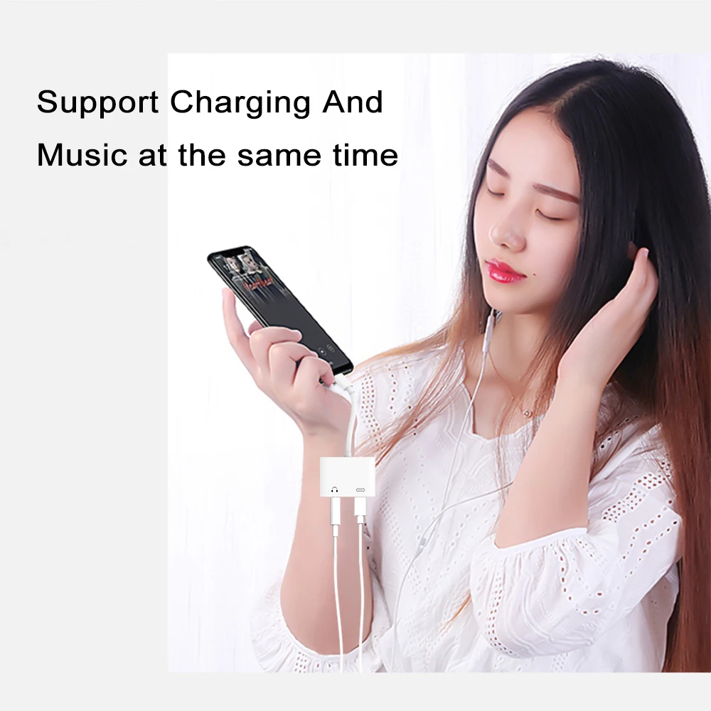 

USB C to Dual Type C Headphone Jack Digital Audio Splitter Adapter Music Converter For Pixel Smartphones PD Fast Charging Cable