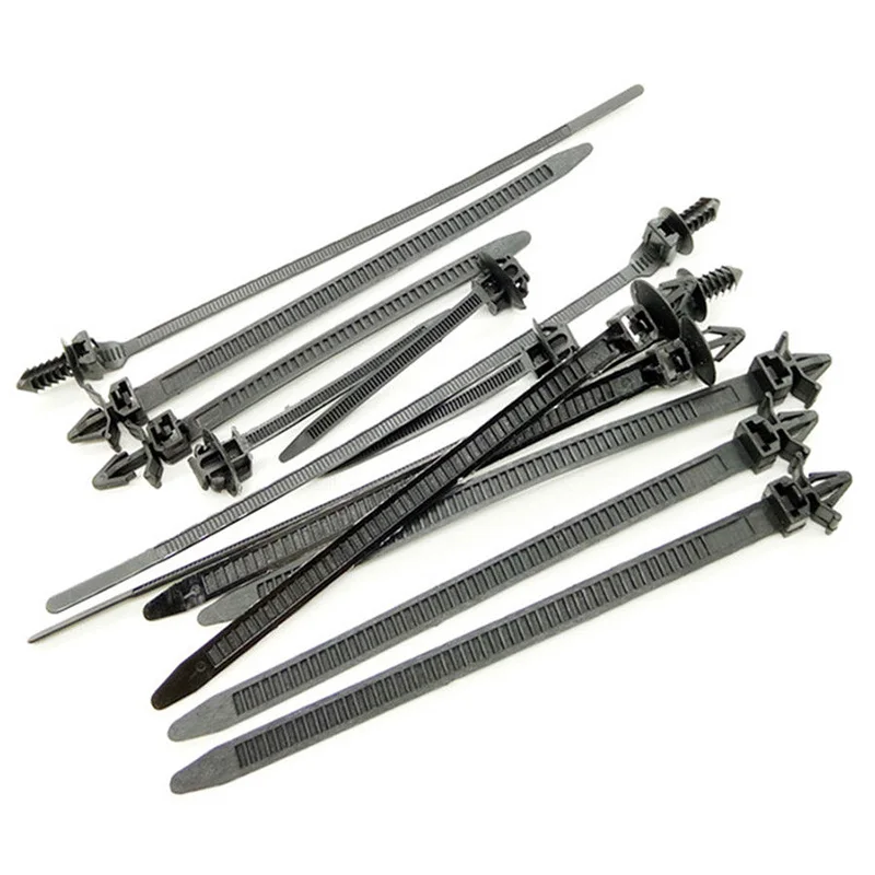 

Tie Wire Bands Black Nylon Bundled Harness Fastener Zip Clip 100pcs/Set