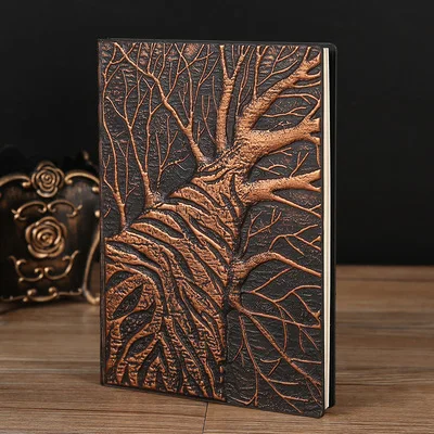 New Design Vintage Anaglyph Gilding Big Tree Notebook Retro Planner Bronze Book School Supplies Office Culture and Education