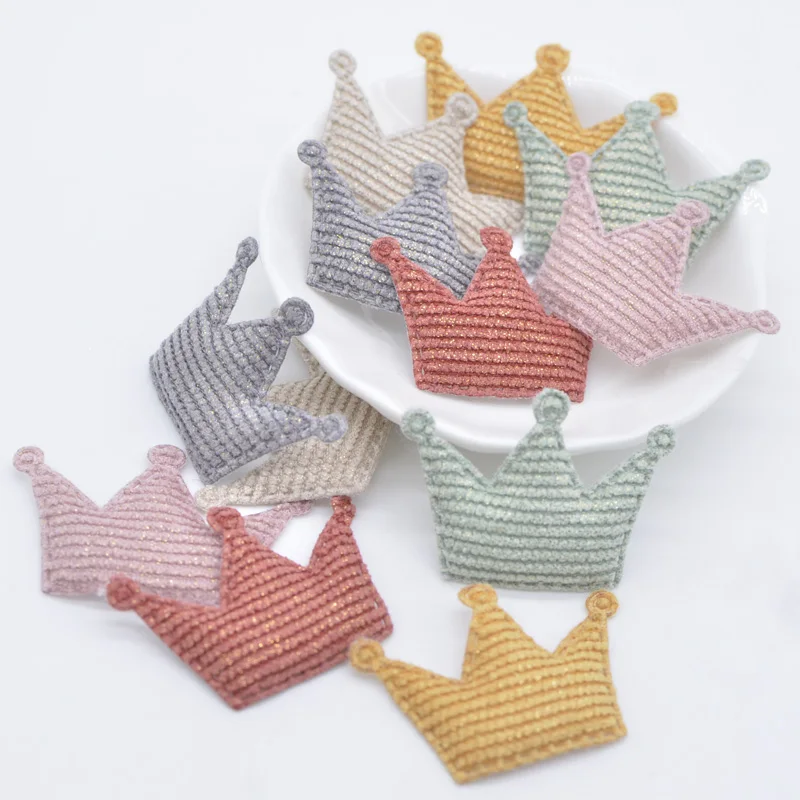 50 шт. 42*28 мм мягкая блестящая ткань аппликация в виде короны для рукоделия шляпа