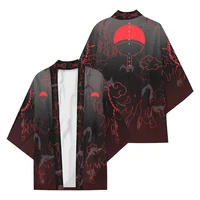 anime uchiha hatake cloak uzumaki clan badge kimono cardigan robe cospaly costume print casual coat