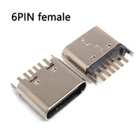 20pcslot 6 pin smt socket connector micro usb type c 3 1 female placement smd dip for pcb design pd high current fast charge