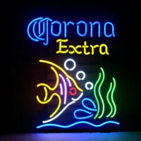 corona extra tropical fish mexico neon sign custom handmade real glass tube bar restaurant food store display deco lamp 19x15