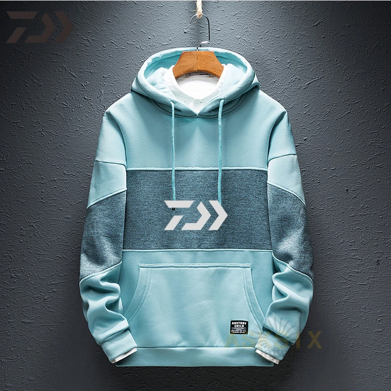Men's Winter Velvet Daiwa Fishing SweatShirt Thick Hiking Outdoor Sport Hoody Long Sleeve Shirt Clothes | Спорт и развлечения