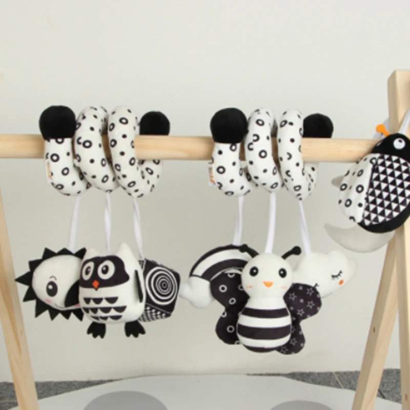 

Soft Plush Baby Rattles With Bell Newborn Stroller Handbell Moblie Rattle Toys On Crib Interactive Squeaker Hanging Doll New