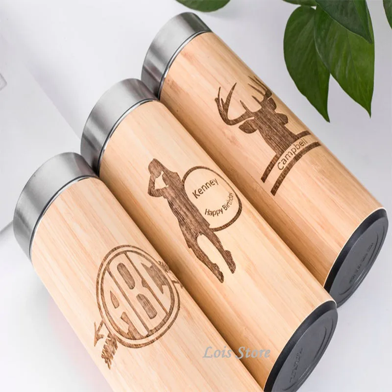 Деревянный бамбуковый термос чашка Персонализированная бутылка для воды